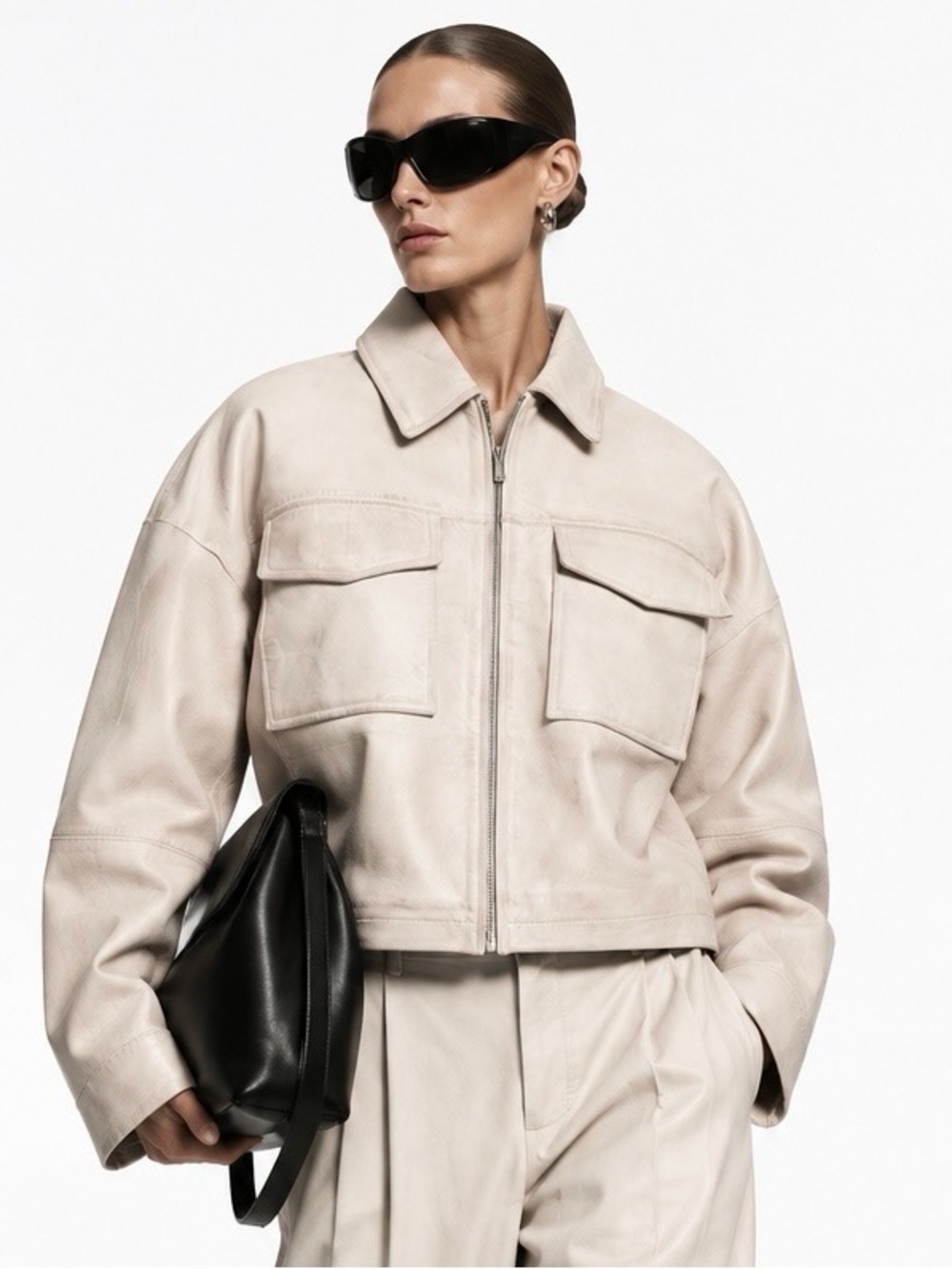 Bolomgaro Trevor soft Beige Leather jacket